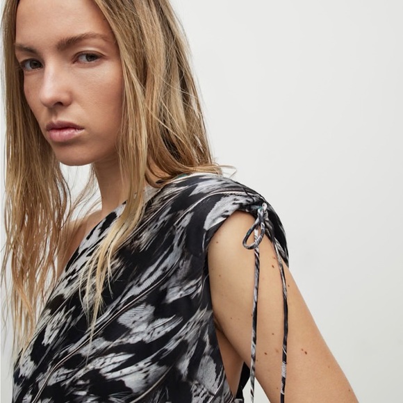 All Saints Laura Ines Silk Blend Printed Maxi Dress - Picture 4 of 5